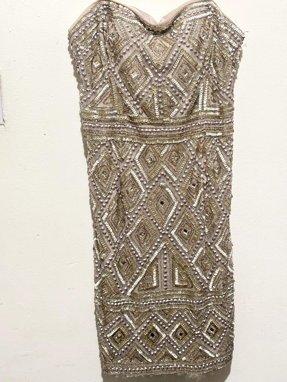 Women's Gold and Silver Dress Size 12 Brand new. Gold Sequin Beaded, Strapless.